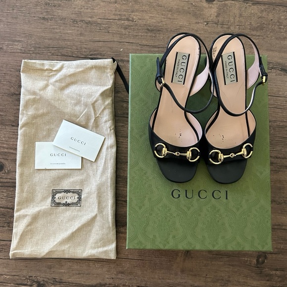 Gucci Horsebit Sandal in Nero - Picture 1 of 8